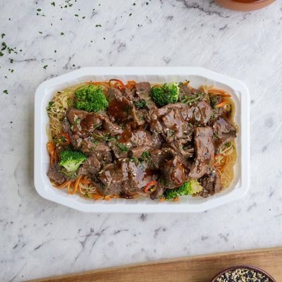 Mongolian Beef Stir Fry with Rice Noodles