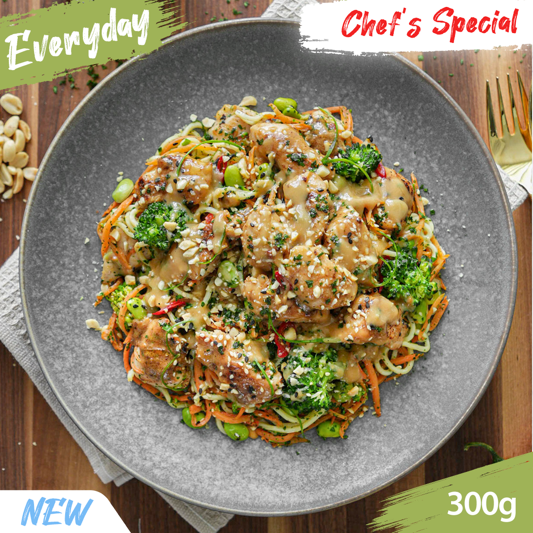 Satay Chicken with Sweet Potato and Ramen Noodles