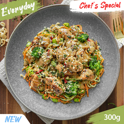 Satay Chicken with Sweet Potato and Ramen Noodles